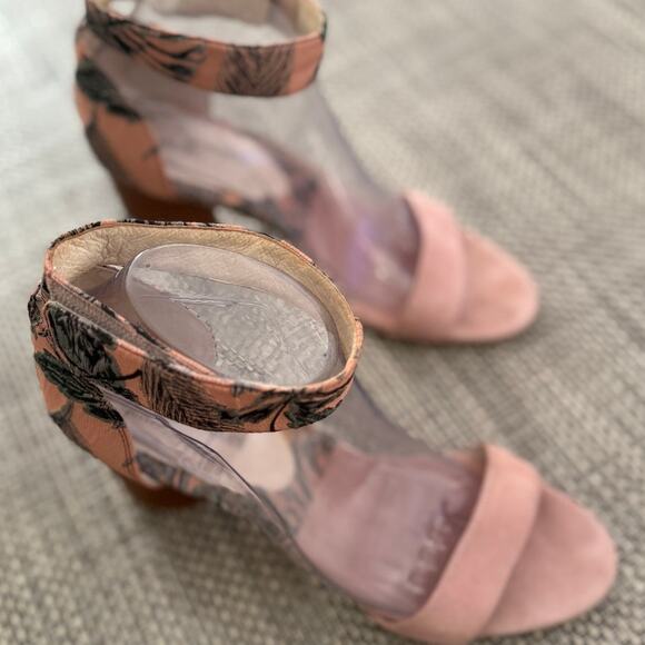 JEFFREY CAMPBELL Purdy Petal Pink Suede Floral Tapestry 9 - Picture 6 of 9